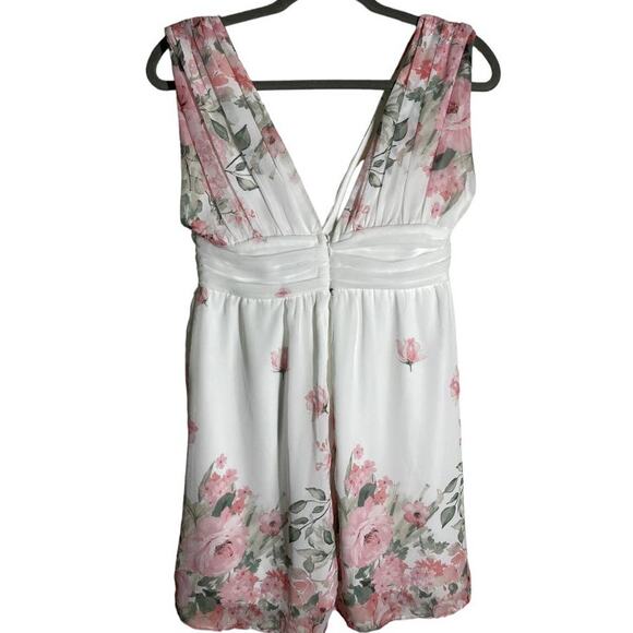 Garden Wanderings White Floral Print Sleeveless Mini Dress Size Small - Picture 7 of 7